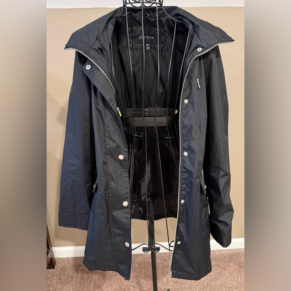 London Fog Black Jacket with Gray Lining size M